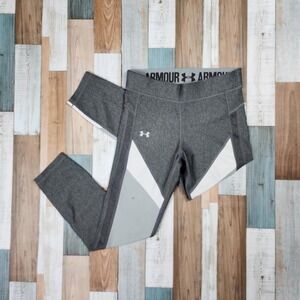 Under Armour Heatgear Compression Women's Cropped  Leggings‎ - Gray and White
